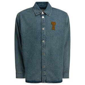 Ami Paris Denim Shirt With Logo Tag Size XL Men